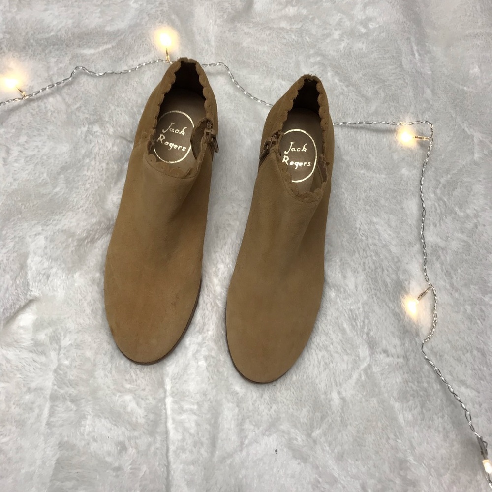 Jack Rogers Suede Tan Booties Size 6.5 M